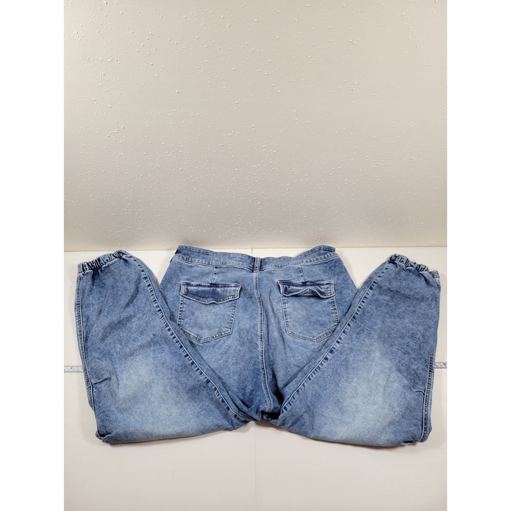 Torrid Jogger Jeans Womens 20R Blue Excellent Acid Wash Utility Stretch Denim - Picture 2 of 9
